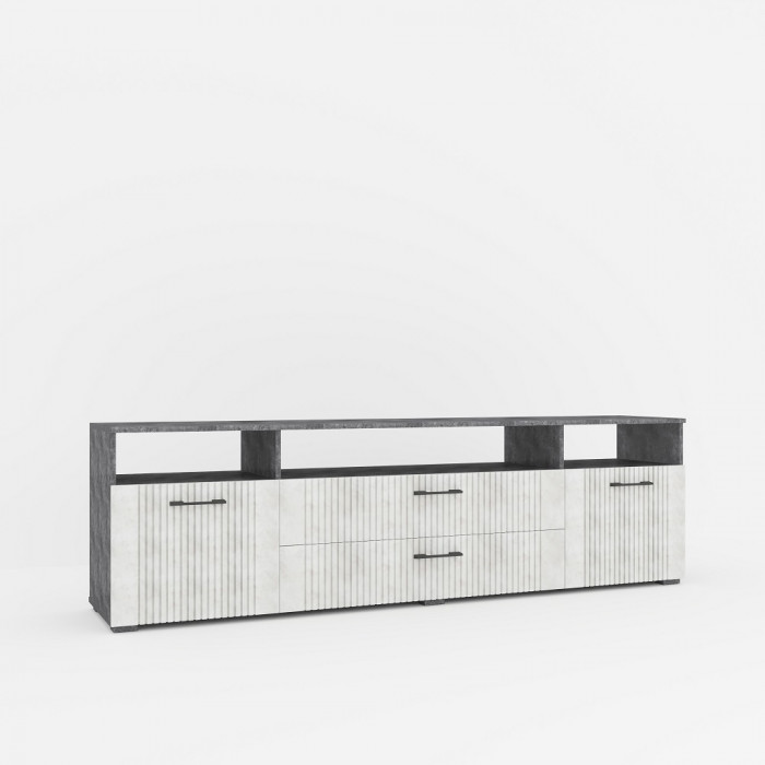 Тумба для ТВ-техники "Денвер" - Бетон спаркс/Перламутр жемчуг