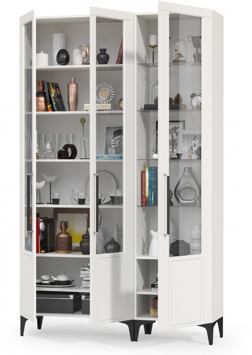 Валенсия Гостиная № 128, ЛДСП белый шагрень/МДФ белый шагрень