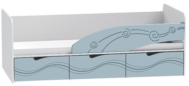 Детская кровать Бриз-3 80х190, волна (Шоколад/Ясень шимо светлый/Левый)