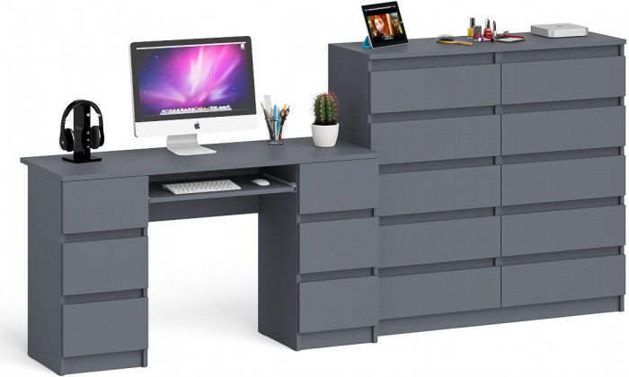 Мори компьютерный стол МС-2 + Комод МК1200.10, графит