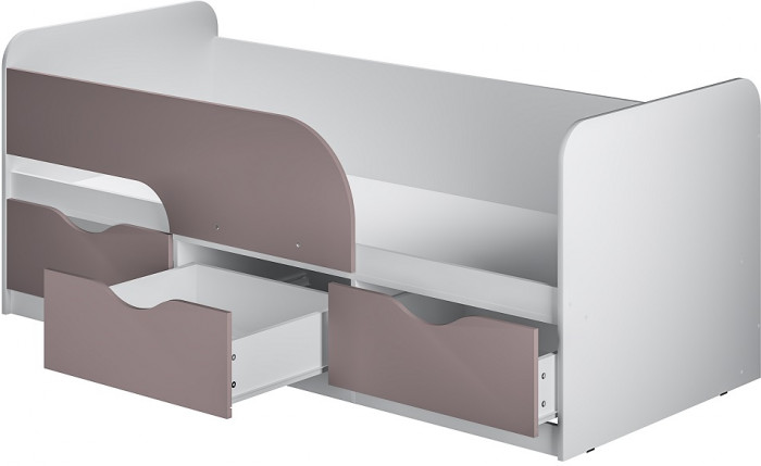 Кровать детская Стандарт КР-22 НЕВ, Белый, Розовый