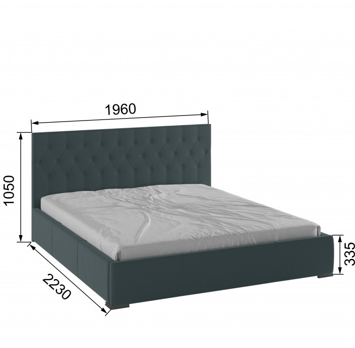 Октавия Кровать интерьерная 180 серый ромб, ортопед