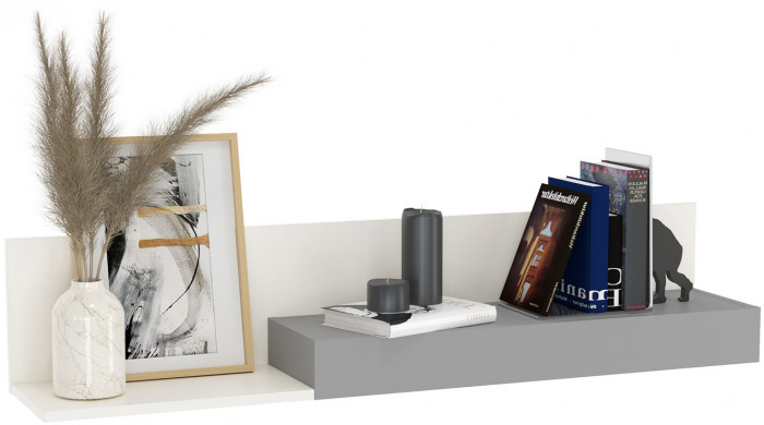 Торонто 16.475 Полка, белый шагрень/стальной серый