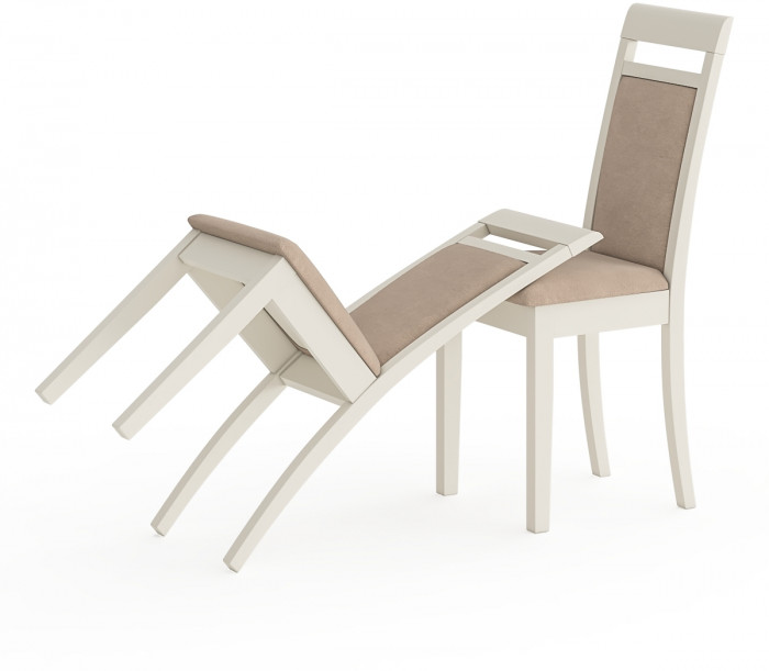 Два стула Мебель--24 Гольф-12 разборных, слоновая кость