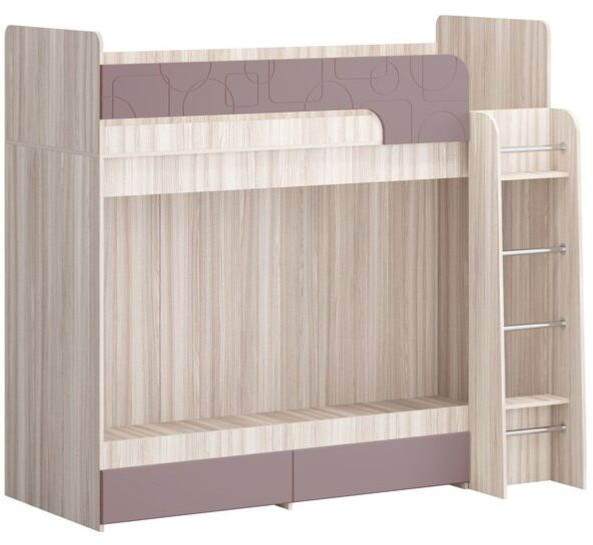 Двухъярусная кровать Бемби МДФ NEW, ясень (Ванда, Ясень шимо светлый)