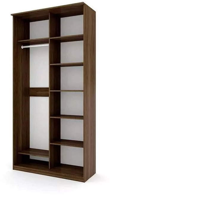 Шкаф купе Модерн 1190х600 2-х дверный 2-х секционный зеркальный с пескоструем №3 венге