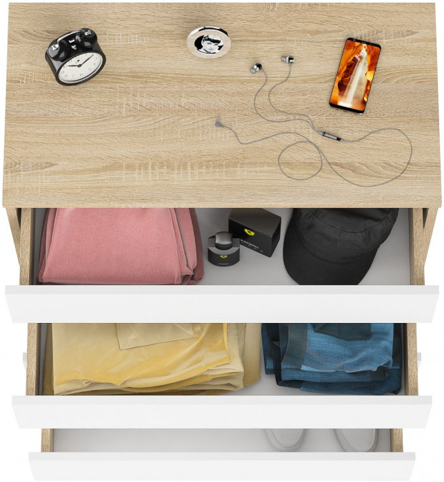 Мори Комод МК800.4, дуб сонома/белый