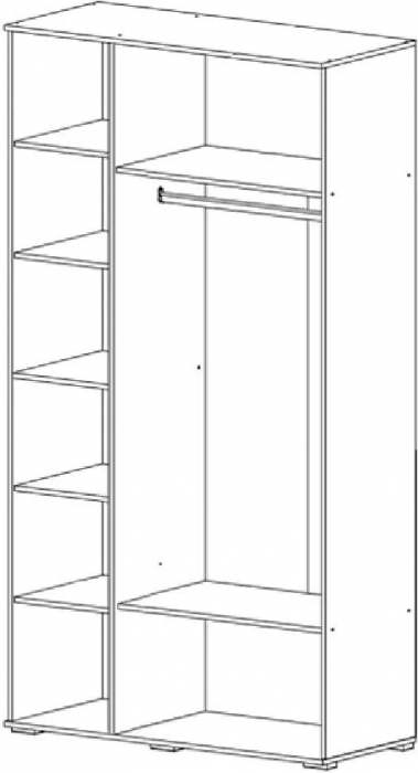 Норд Шкаф трехстворчатый 1200 Дуб Крафт белый