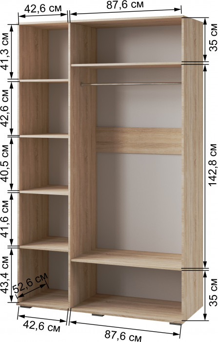 Ливорно Шкаф 3-х ств. ЛШ-24 дуб сонома