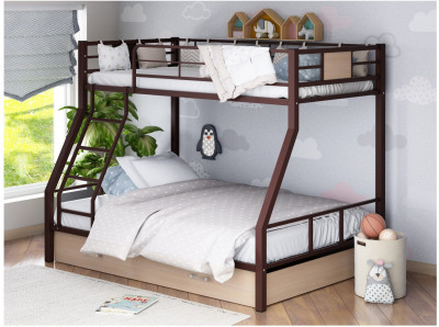 Двухъярусная кровать Гранада-1Я (Коричневый, Дуб молочный)