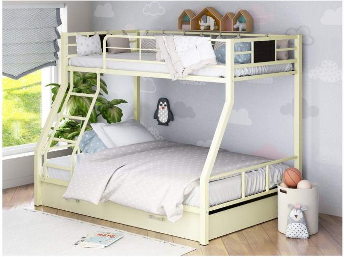 Двухъярусная кровать Гранада-1Я (Коричневый, Дуб молочный)