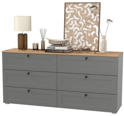 Остин 16.240 Комод, серый графит/дуб крафт золотой