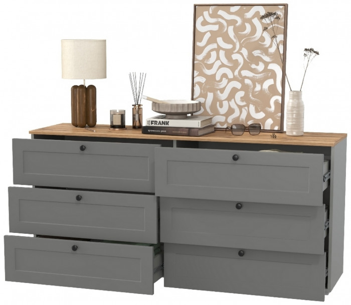Остин 16.240 Комод, серый графит/дуб крафт золотой