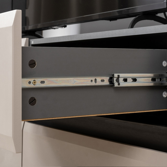 Сидней Комплектация № 131, цвет корпус: антрацит/фасады: МДФ веллюто капучино, ШхГхВ 359,8х41,3х205,2 см., универсальня сборка