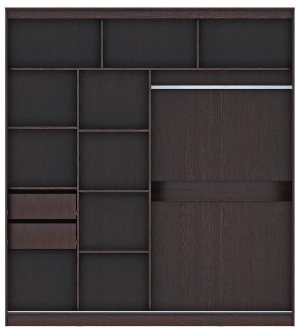 Шкаф-купе Комфорт 12 Прайм с прямыми зеркалами 200 (Дуб Крафт белый)