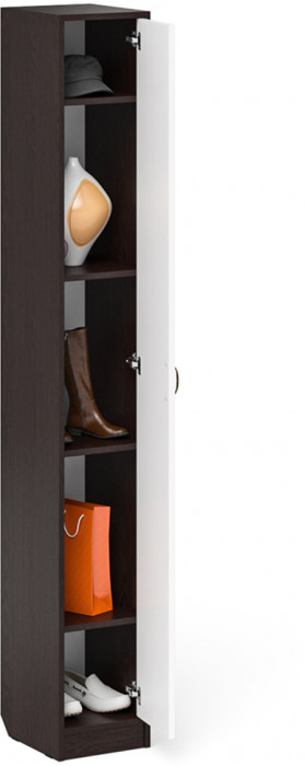 Прихожая П-6-350 Пенал, венге/фасады МДФ белое дерево фрезеровка прованс