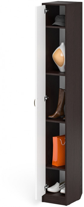 Прихожая П-6-350 Пенал, венге/фасады МДФ белое дерево фрезеровка прованс