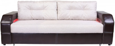 Диван-кровать Манчестер, еврокнижка, рогожка/экокожа, 160х195, бежевый