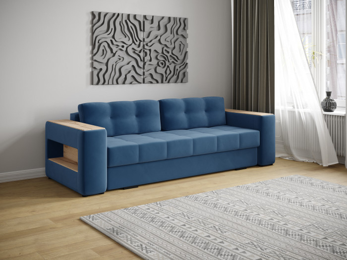 Диван раскладной Доро, атлантида/мдф дуб канадский