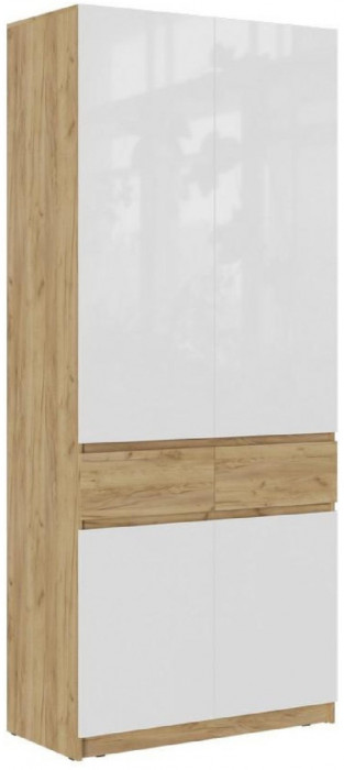 Роджина Шкаф двухстворчатый (Крафт белый, Графит)