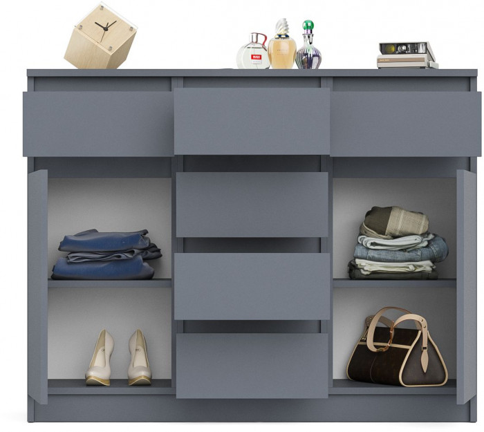 Мори Комод МК1200.4, цвет графит, ШхГхВ 120,4х41х94 см.