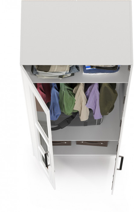 Валенсия Спальня 13.329 Шкаф для одежды, ЛДСП белый шагрень/МДФ белый шагрень