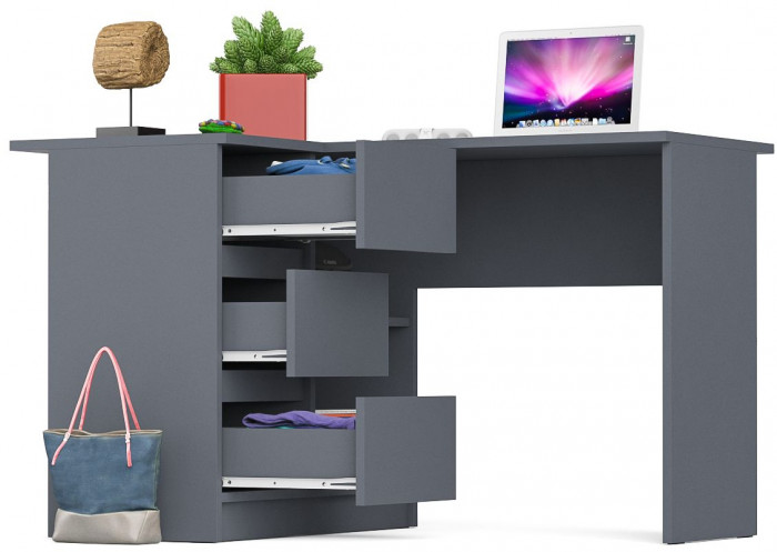 Мори компьютерный стол МС-16 левый, графит