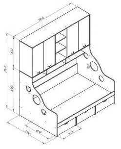 Дельта-21.01 Кровать с антресолью 120