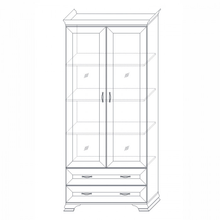 Шкаф (2 стеклодвери) Сиена