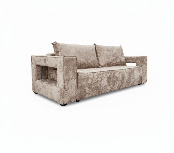 Диван-кровать Лофт Люкс Плюш с подсветкой, еврокнижка, пружинный блок, 140х195, бежевый