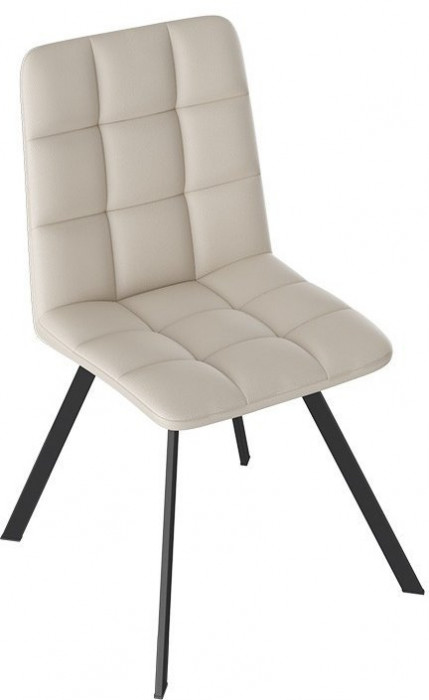 Бруно Стул (паук Т2) (Черный муар матовый/Кожзам Белый)