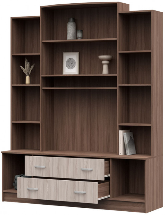 ТВ 301 Макарена ЛДСП центр.секция 1600х2004х440 шимо темный/шимо светлый