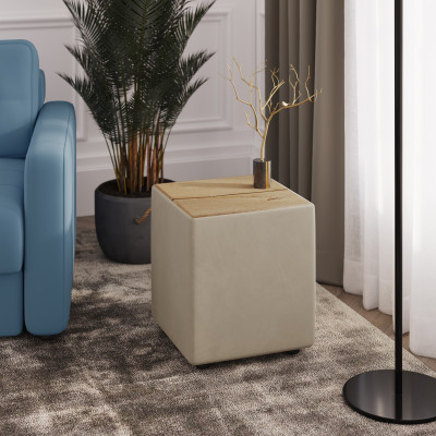 Пуфик "Стивен", Бежевый/МДФ дуб канадский