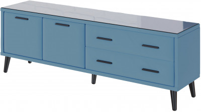 Тумба ТВ интерьерная Виго 1,6 светло-голубой