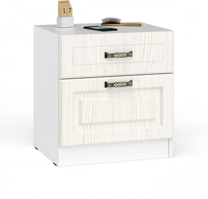 Ливерпуль Кровать 11.08 + основание + ножки + Тумба 08.146 + Полка 10.117, ясень ваниль/белый