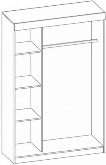 Бася Шкаф-купе с антресолью (Дуб Крафт Золотой / Белый Глянец)