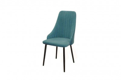 Стул К / черный/велюр бирюза