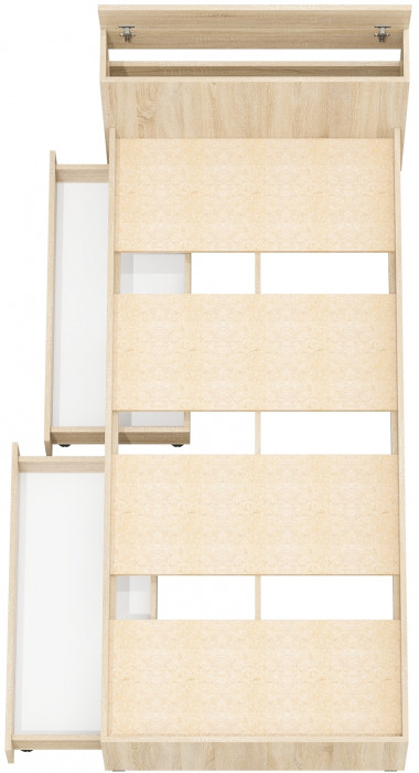 Ксения Кровать с ящиками 0900, дуб сонома