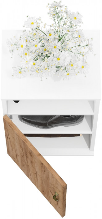 Лидер-8 Модуль Тумба МД 3.19, белый шагрень/крафт золото