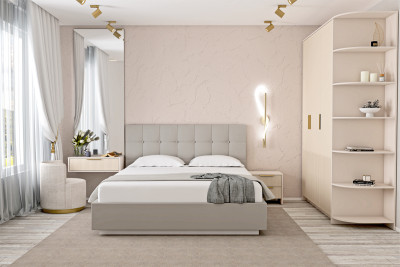 Модульная спальня Кэт-3, набор 1, Кашемир/Тирамису матовый