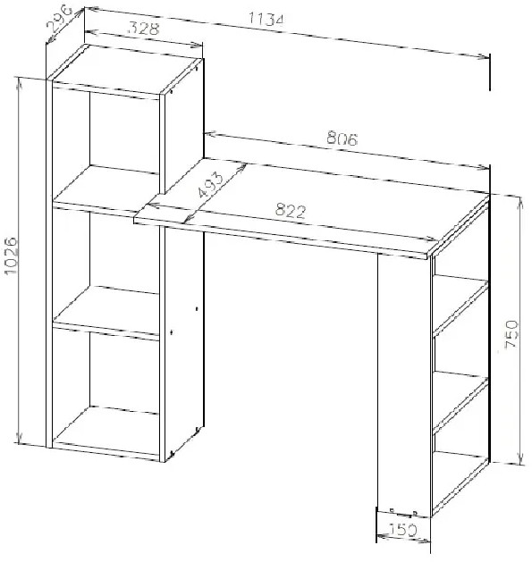 Стол компьютерный Тоскана, дуб золотой