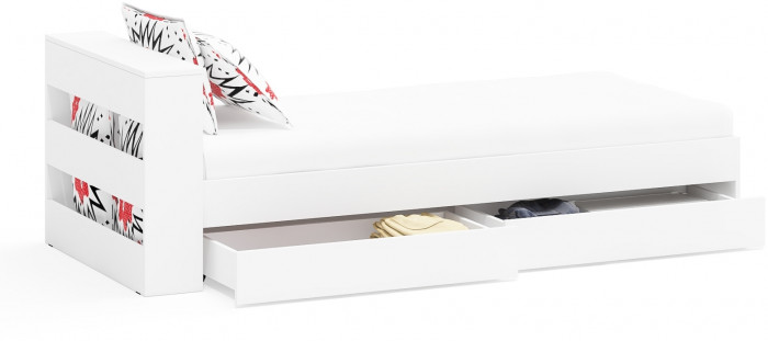 Ксения Кровать с ящиками 0900, белый