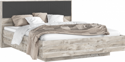 Сильвия Кровать парящая 1,6м (ортопед металл) с подсветкой Браш Графит/Дуб Юкон, Дуб Юкон