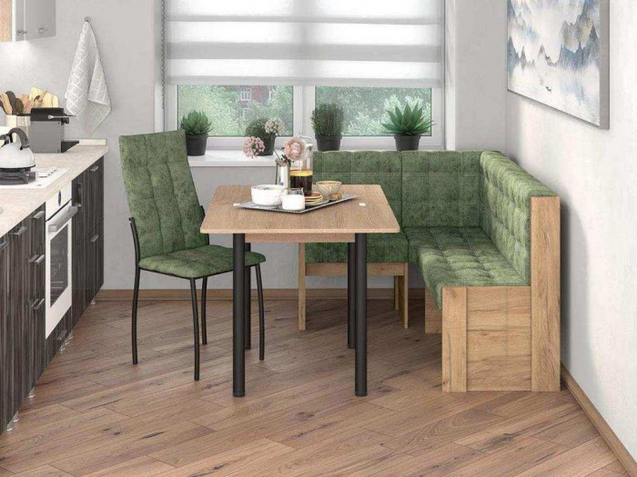 Угловая скамья Квадро дуб Крафт золотой/Мохито