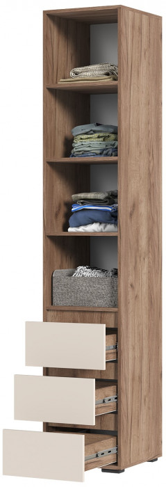 Хелен ПН 03 Пенал закрытый (0,400х2,100х0,460) кашемир/дуб крафт табачный