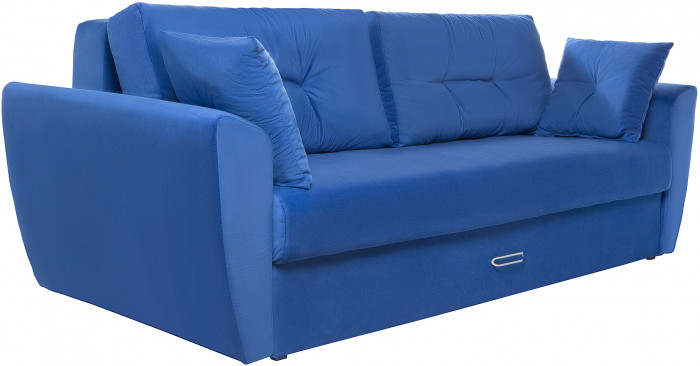 Диван еврокнижка Амстердам 160 ЛЮКС 07 ВЕЛЮР СИНИЙ НПБ
