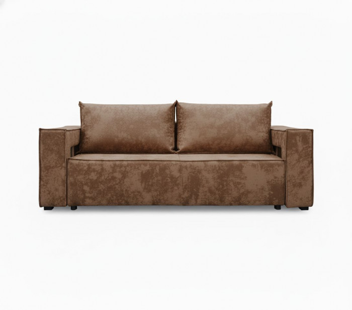 Диван-кровать Лофт Люкс Плюш с подсветкой, еврокнижка, 140х195, коричневый