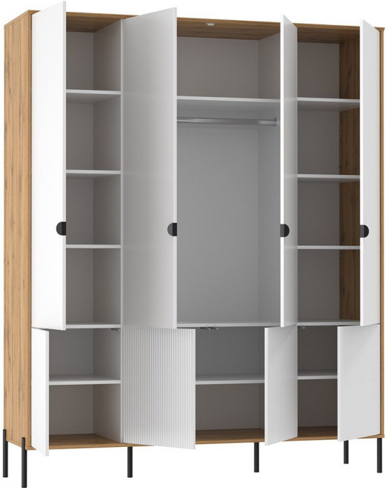 Спальня Кензо Дуб Вотан / Белый глянец снег