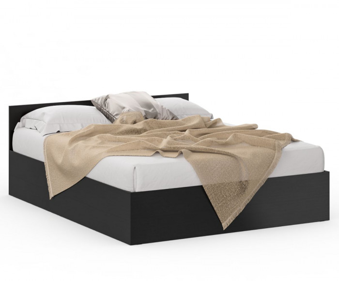 Спальня Стандарт 3-1600, венге/фасады ТВ тумбы МДФ чёрный глянец