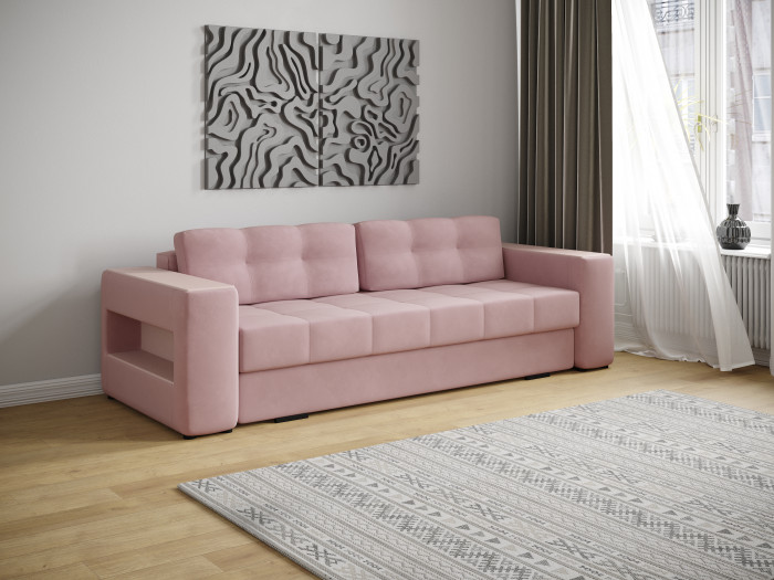 Диван раскладной Доро, пыльная роза/мдф пудра